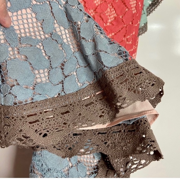 New Sundance eyelet lace crochet peplum ruffle top sz small - Picture 3 of 7